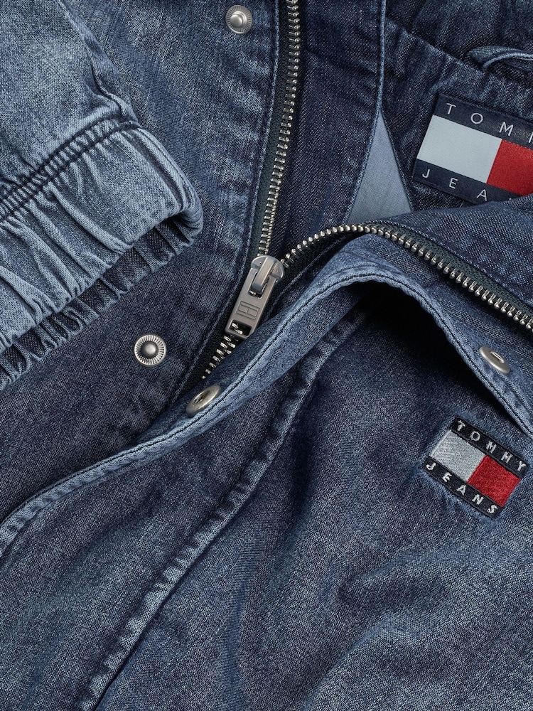Tommy Jeans Blue Lightweight Collar Jacket - Image 8 of 8