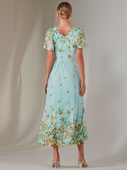 Jolie Moi Blue Wrap Maxi Dress - Image 2 of 6