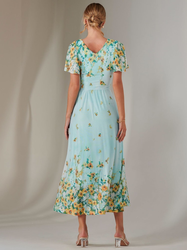 Jolie Moi Blue Wrap Maxi Dress - Image 2 of 6