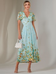 Jolie Moi Blue Wrap Maxi Dress - Image 6 of 6