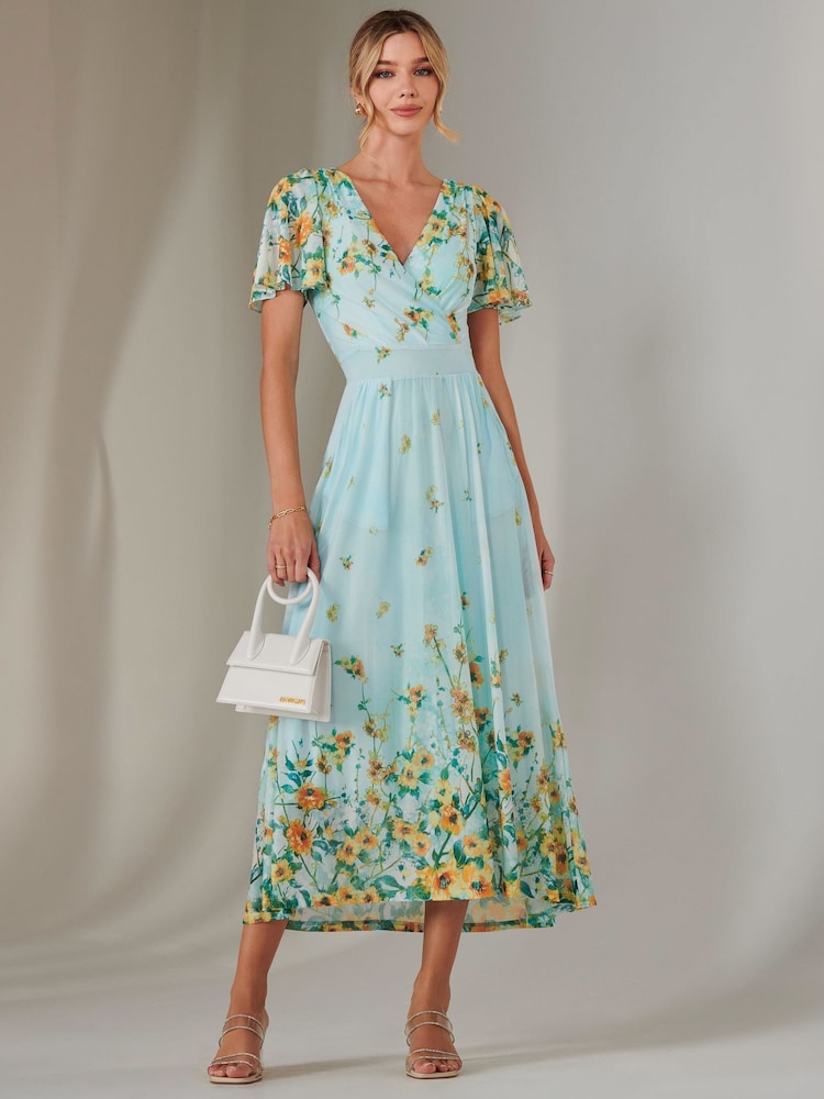 Jolie Moi Blue Wrap Maxi Dress - Image 6 of 6