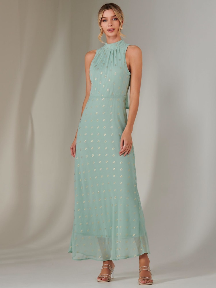 Jolie Moi Green Halterneck Maxi Dress - Image 1 of 6