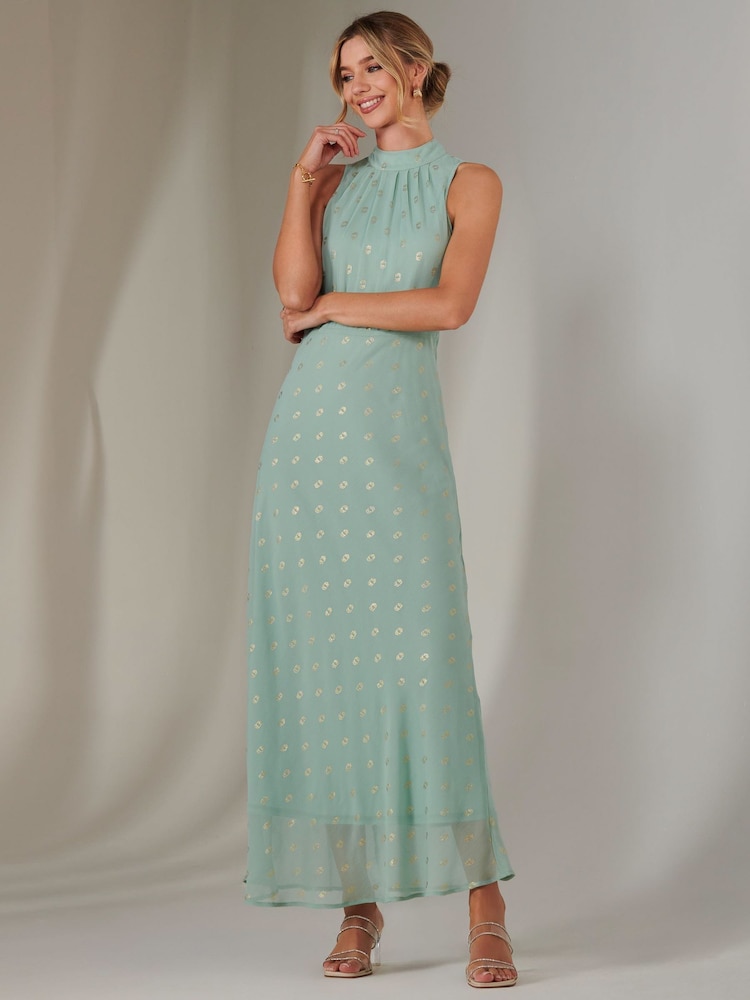 Jolie Moi Green Halterneck Maxi Dress - Image 4 of 6