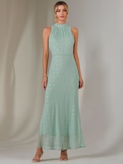 Jolie Moi Green Halterneck Maxi Dress - Image 5 of 6
