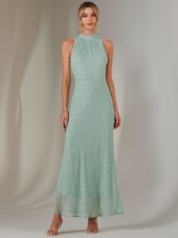 Jolie Moi Green Halterneck Maxi Dress - Image 5 of 6