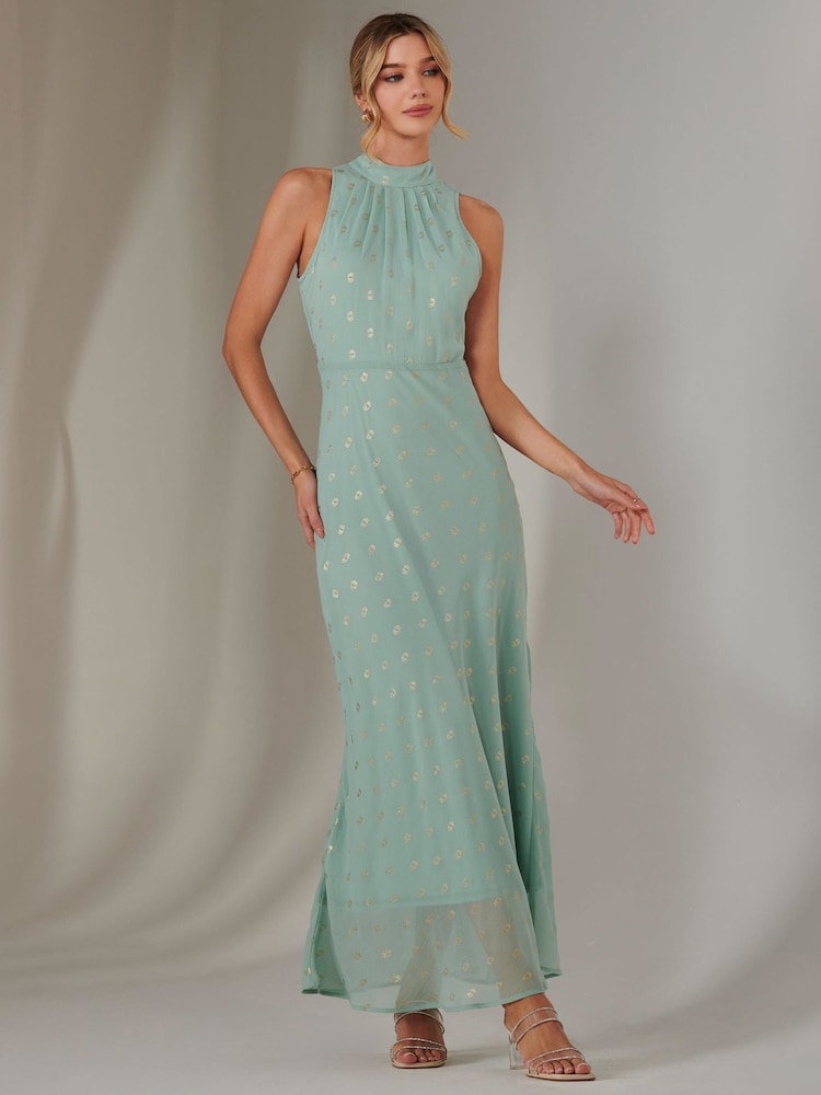Jolie Moi Green Halterneck Maxi Dress - Image 6 of 6