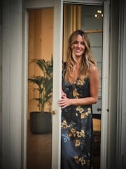 FatFace Josephine Dark Navy Petite Printed Dress - Image 4 of 5