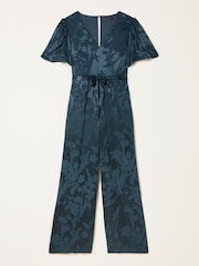 FatFace Azalea Dark Navy Petite Jacquard Jumpsuit - Image 3 of 3