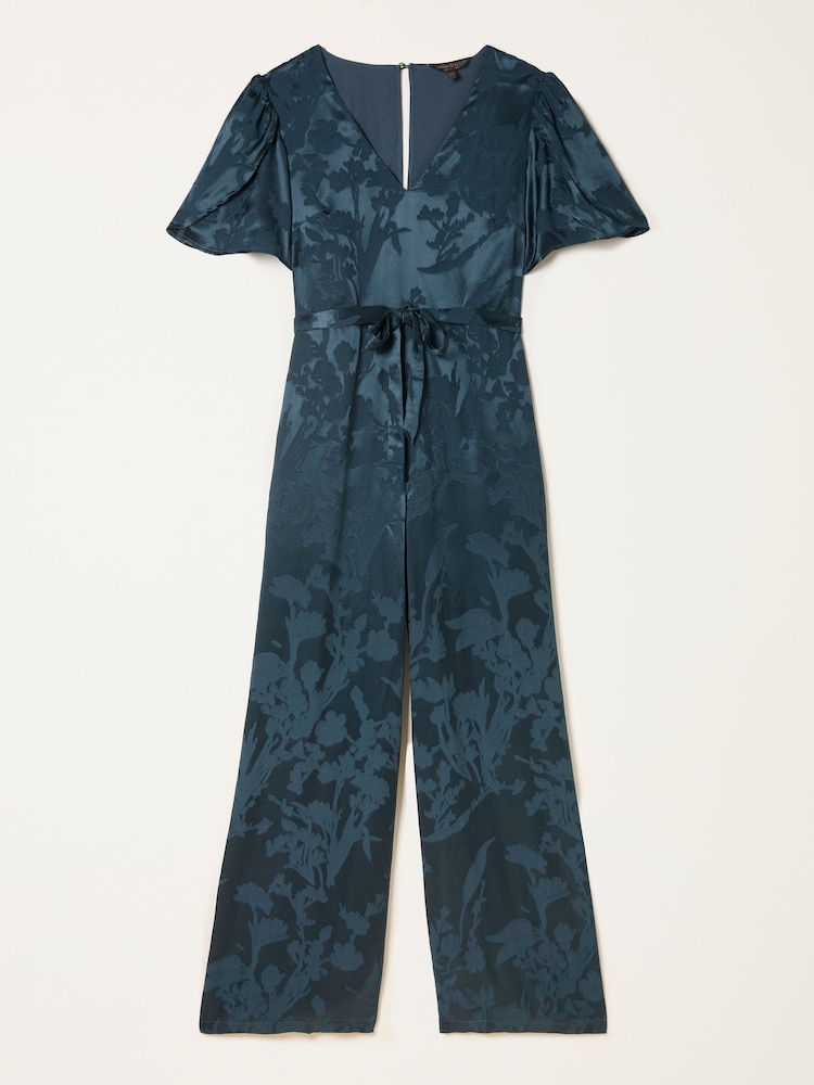 FatFace Azalea Dark Navy Petite Jacquard Jumpsuit - Image 3 of 3