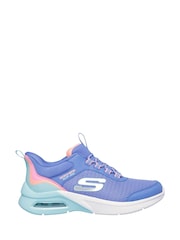 Skechers Blue Blue Microspec Max Colour Trifecta Slip In Trainers - Image 1 of 2