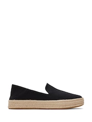 TOMS 100% Cotton Carolina Black Slippers - Image 1 of 4