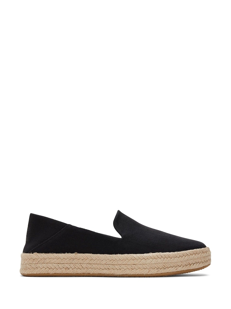 TOMS 100% Cotton Carolina Black Slippers - Image 1 of 4