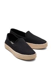 TOMS 100% Cotton Carolina Black Slippers - Image 2 of 4
