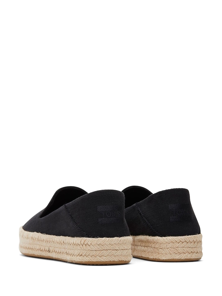TOMS 100% Cotton Carolina Black Slippers - Image 3 of 4