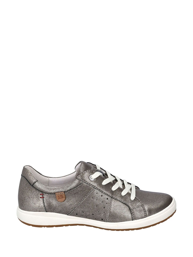 Josef Seibel Silver Caren Leather Trainers - Image 1 of 5