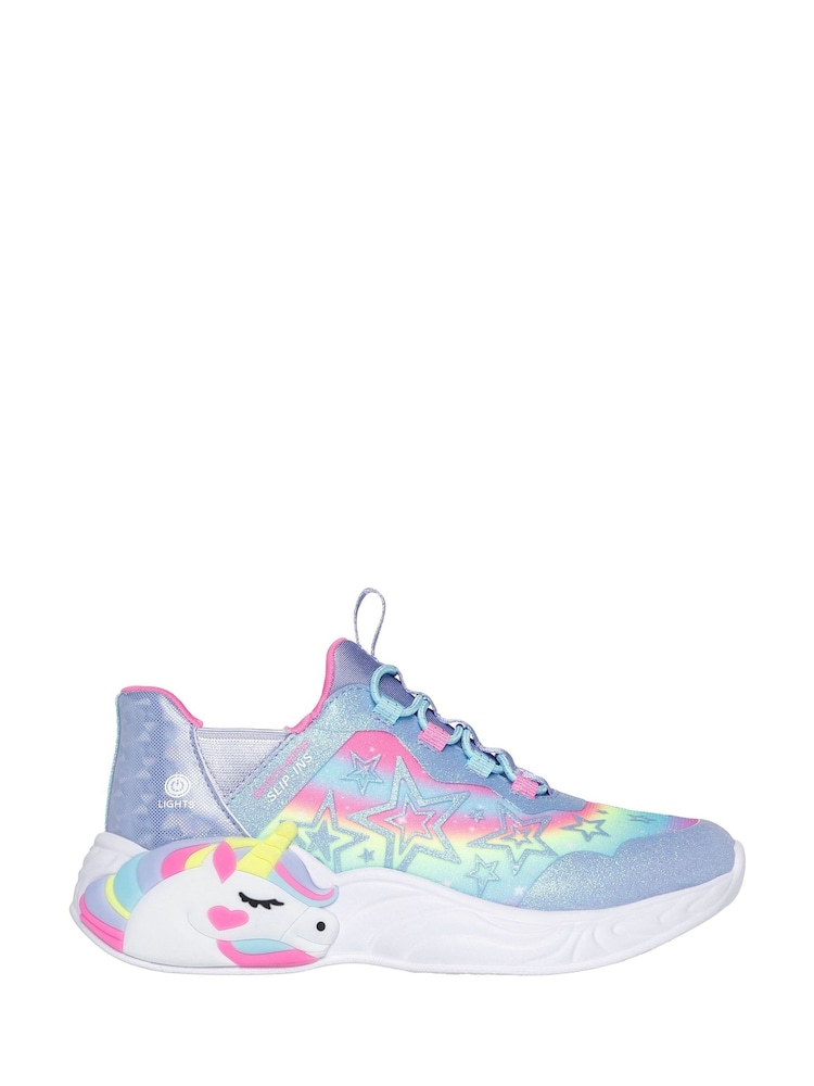 Skechers Purple Purple Unicorn Dreams Starry Lite Slip In Trainers - Image 1 of 2