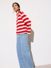 Oliver Bonas Red Striped Long Sleeve 100% Cotton Top - Image 3 of 8