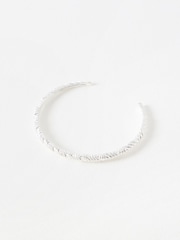 Oliver Bonas Silver Tone Zia Cross Over Textured Bangle - Image 1 of 4