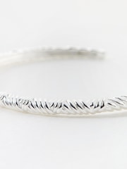 Oliver Bonas Silver Tone Zia Cross Over Textured Bangle - Image 3 of 4