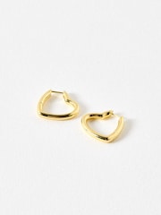 Oliver Bonas Gold Tone Polly Puffy Heart Profile Hoop Earrings - Image 1 of 4