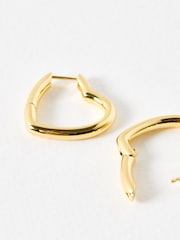 Oliver Bonas Gold Tone Polly Puffy Heart Profile Hoop Earrings - Image 3 of 4