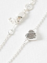 Oliver Bonas Silver Tone Veda Wavy Lines Heart Charm Bracelet - Image 3 of 4