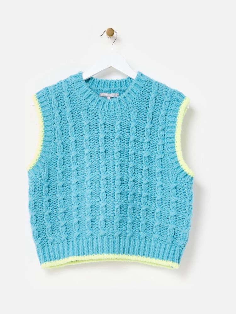 Oliver Bonas Blue Chunky Knit Vest - Image 4 of 8