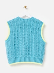 Oliver Bonas Blue Chunky Knit Vest - Image 5 of 8