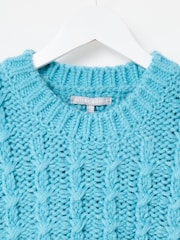 Oliver Bonas Blue Chunky Knit Vest - Image 6 of 8