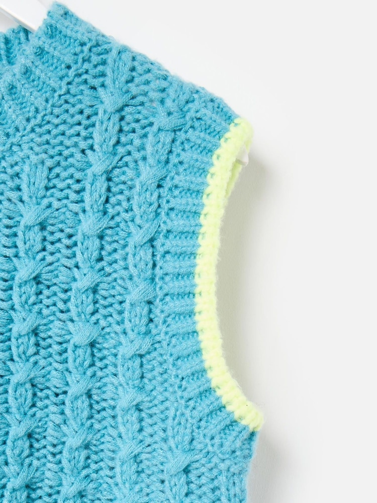 Oliver Bonas Blue Chunky Knit Vest - Image 7 of 8