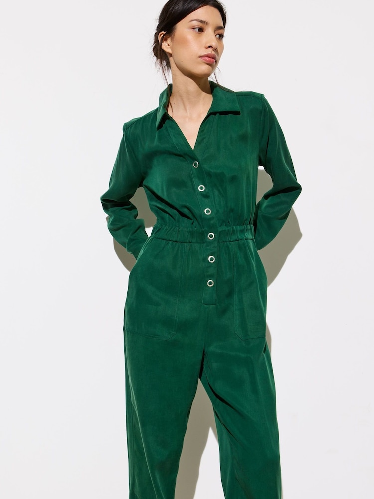 Oliver Bonas Green Button Through Jumpsuit - Image 3 of 9