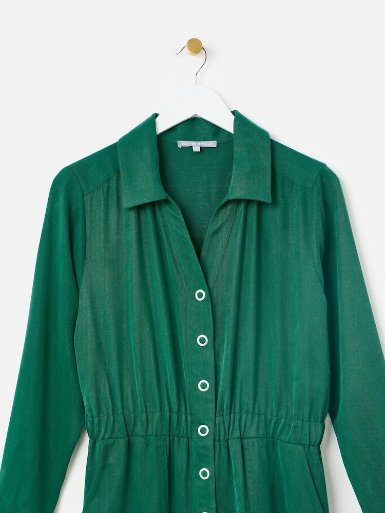 Oliver Bonas Green Button Through Jumpsuit - Image 6 of 9