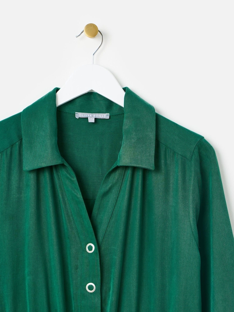 Oliver Bonas Green Button Through Jumpsuit - Image 8 of 9
