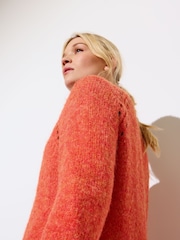 Oliver Bonas Orange Pointelle Knitted Jumper - Image 3 of 9