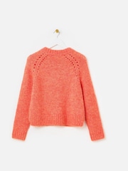 Oliver Bonas Orange Pointelle Knitted Jumper - Image 5 of 9