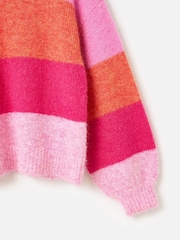 Oliver Bonas Pink Striped Knitted Jumper - Image 8 of 9