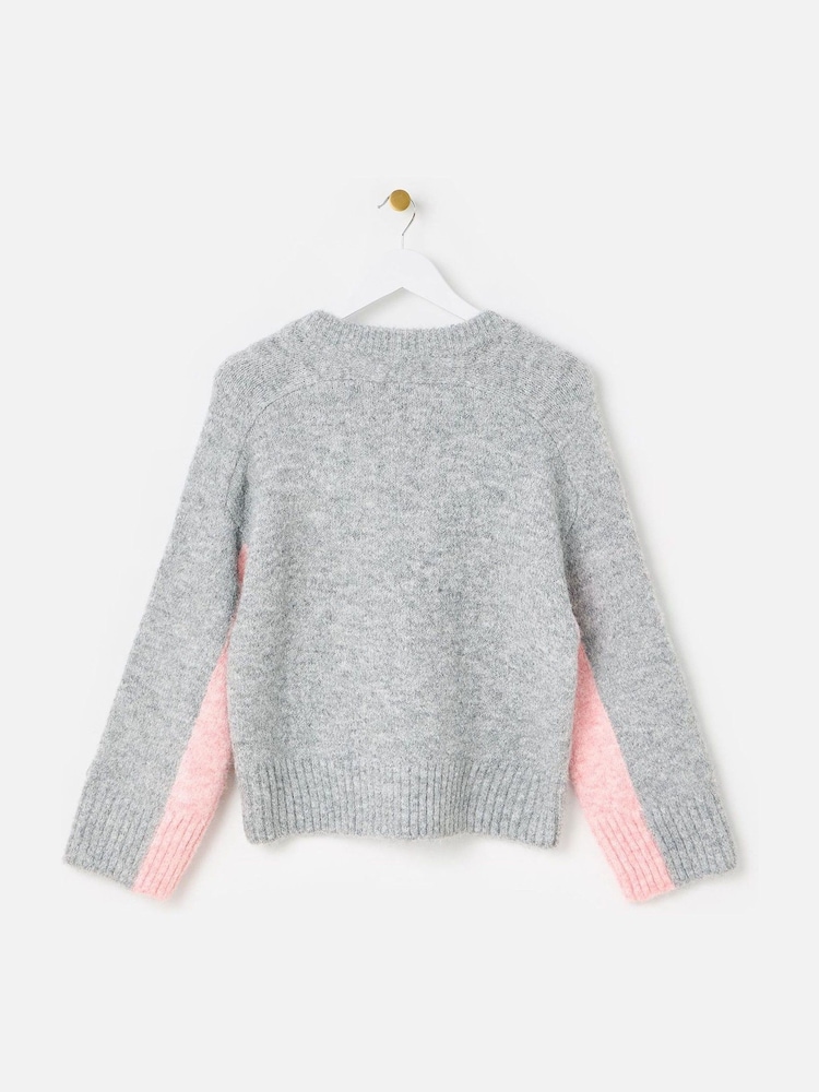 Oliver Bonas Grey V-Neck Knitted Jumper - Image 5 of 9