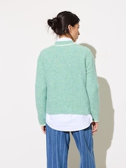 Oliver Bonas Green Marl Dog Knitted Jumper - Image 2 of 9