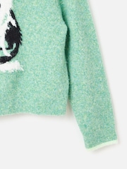 Oliver Bonas Green Marl Dog Knitted Jumper - Image 9 of 9