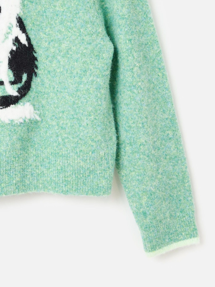 Oliver Bonas Green Marl Dog Knitted Jumper - Image 9 of 9