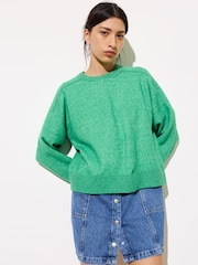 Oliver Bonas Green Sparkle Knitted Jumper - Image 1 of 9