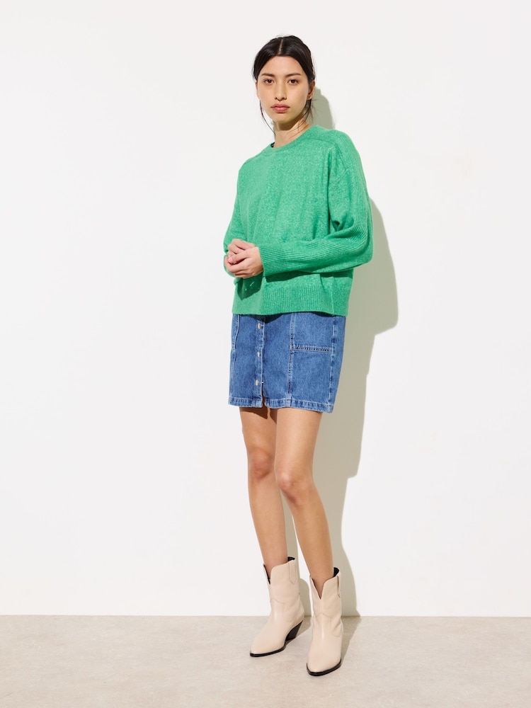Oliver Bonas Green Sparkle Knitted Jumper - Image 2 of 9