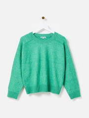 Oliver Bonas Green Sparkle Knitted Jumper - Image 4 of 9