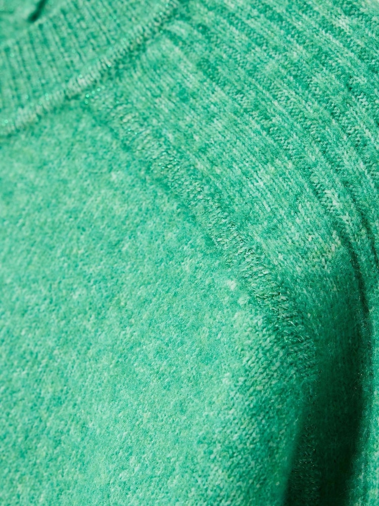 Oliver Bonas Green Sparkle Knitted Jumper - Image 9 of 9
