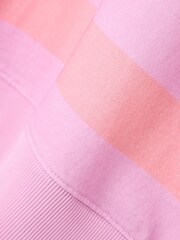 Oliver Bonas Pink 100% Cotton Striped Washed Sweatshirt - Image 7 of 9