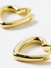 Oliver Bonas Gold Tone Polly Puffy Heart Profile Small Hoop Earrings - Image 2 of 4
