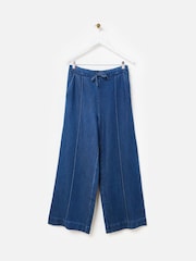 Oliver Bonas Blue Wide Leg Jogger Trousers - Image 1 of 5