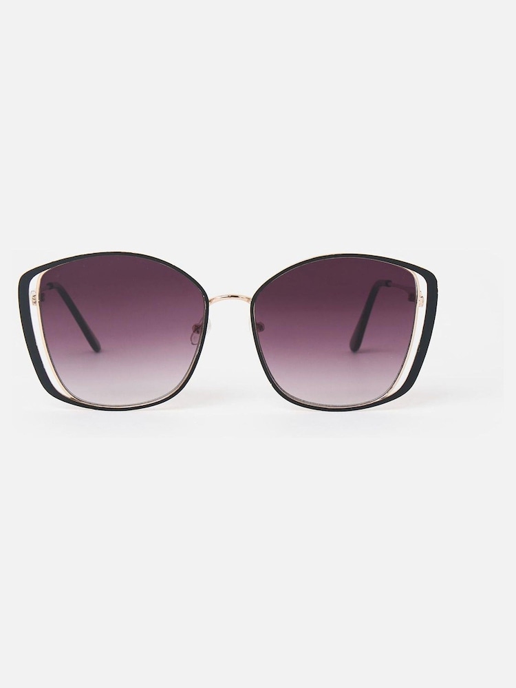 Oliver Bonas Black Oversized Cat Eye Sunglasses - Image 1 of 6
