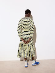 Oliver Bonas Yellow Wave Geometric Maxi Dress - Image 2 of 9