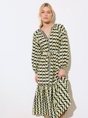 Oliver Bonas Yellow Wave Geometric Maxi Dress - Image 3 of 9